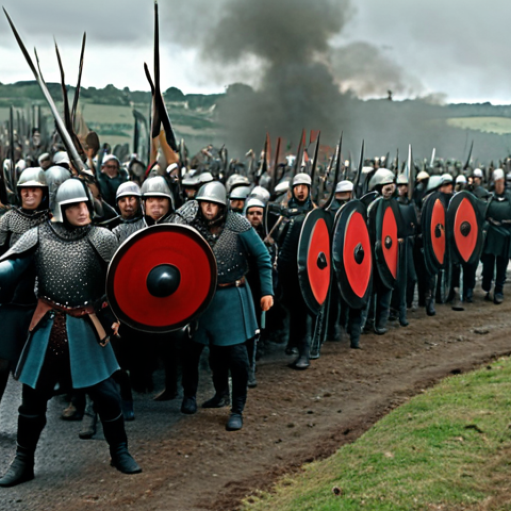**Scene:** A somber depiction of the Battle of Drogheda in